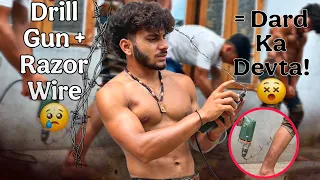 Apne Body Pe Razor Wire Ghuma Diya | Extreme Pain Stunt 💪🇮🇳 / giant the Dheeraj