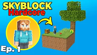 I Tried Minecraft Skyblock, but it's HARDCORE Survival (#1)