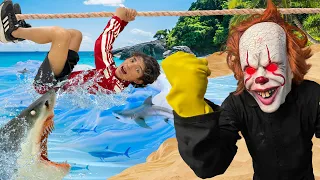 EL PAYASO ASESINO NOS OBLIGA A HACER RETOS EXTREMOS EN LA ISLA