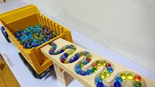 Marble Run ☆ HABA Wave Slope Super Long Course & Dump Truck