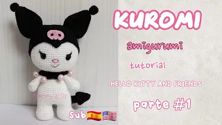 KUROMI amigurumi/crochet PARTE #1_ #hellokitty and friends #tutorialSUB🇺🇲🇪🇸/