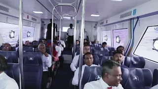 President travels on the RTL high-speed ferry from H.A. Utheemu to H.A. Dhiddhoo