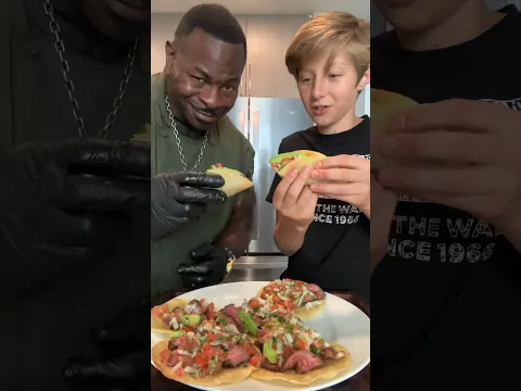 Steak Tacos😳 w/@ChefRush #shorts #steak #tacos #cooking #food  #recipe #trending #strong #fyp