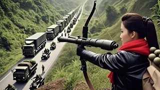 美女箭神化身戰神埋伏山頭，扛起火箭攻擊日軍抗日！