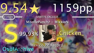osu!catch MX (arch.) | _Chicken_ | 9.54⭐MisiolePunch - MixxioN [VERTI'S EXCEED] +HR 99.93% FC 1159pp
