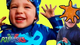 PJ Masks Night Ninja Sticky Splats Catboy at the Beach! 3 Full Episodes