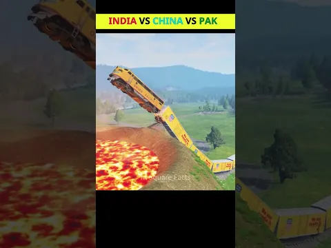 ज्वालामुखी पर Train की पटरी vs India China Pak 😱😡 #shorts