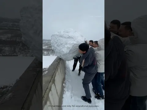 Big Ice Drop Shocks Everyone 🌊❄️ || But the Rock Ruins It! 💔 #shorts