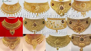 Latest Gold Choker Necklace Design with Weight and Price #thefashionplus