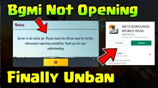 Bgmi not Opening 😱 Server is not Online // Bgmi Unban Finally 😍