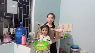 Let's cook dinner together with my daughter and I today.