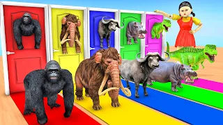 Cow Elephant Lion Gorilla Buffalo Rex Guess The Right Door ESCAPE ROOM CHALLENGE Game