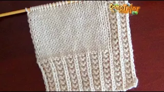 Cómo Tejer Borde Reversible Suéter Chaleco Bufanda Unisex Knitting 2 agujas tricot palillos 876