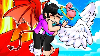 SRJUANCHO DEMONIO BESA A SRTACATANA ANGEL EN MINECRAFT😱💖DEMONIO SE ENAMORA DE UN ANGEL EN MINECRAFT