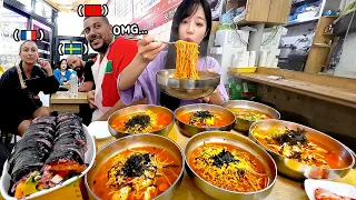 외국인 손님분들이 놀라셨어요🤣 강남역 노포 모퉁이집 라면 먹방