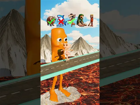 Big Orange Character vs Lava Bridge Challenge 👺 #italianbrainrot #animation