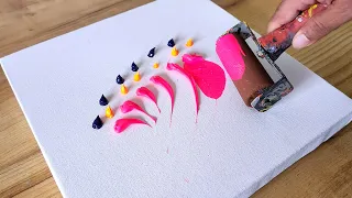 Easy Acrylic Painting Technique / Using Different Tools / Abstract Painting