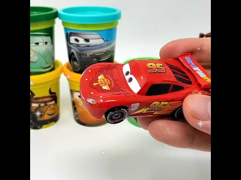Cars Disney Pixar Play-doh Can Heads & Toys Lightning McQueen, Fillmore, Mater, Bob Cutlass #shorts