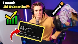 1 Month Mein 1M Subscribe 😍 | And YouTube Earning 🥰 || @arpeet1x1