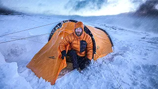 The WORST Blizzard I Have Ever Camped In - Forced to SHELTER- Winter Tent Camping Survival 