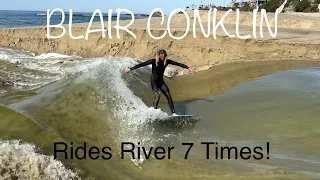 😳 PRO Skimboarder Skims River Wave! @BlairConklin -  #SoLagLocal
