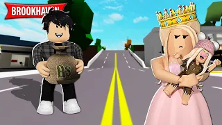 A MENINA MALTRATADA PELO PAI FOI ADOTADA POR UMA PRINCESA NO BROOKHAVEN : Historinha Roblox