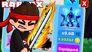 RANGO MAXIMO ULTRA GENESIS SHADOW x9,6 Billones en NINJA LEGENDS (Roblox)