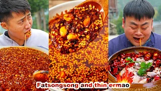 mukbang | How to make fried skewers? | How to make Spicy Crisp? | spicy challenge | songsong & ermao