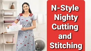 N-Style Nighty Cutting And Stitching Simple and Easy Method Malayalam1 Malayalam Stitching
