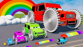 Flatbed Truck Mcqueen | Transportation with Truck - Pothole vs Car #590 - BeamNG.Drive