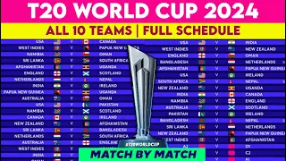 T20 World Cup 2024 Schedule & Fixture | T20 WC 2024 All Matches List | World Cup 2024 Schedule
