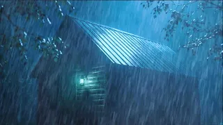 🌧️😴Heavy Rain To Sleep Immediately - Rain Sounds For Sleeping 🌙⚡Fast Night Storm Sleep Deep Calm Now