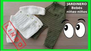 Como hacer un jardinero para bebés en crochet o ganchillo