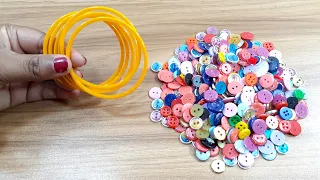 2 SUPERB HOME DECOR IDEAS USING OLD BANGLES AND BUTTON | DIY CRAFT | BEST OUT OF WASTE