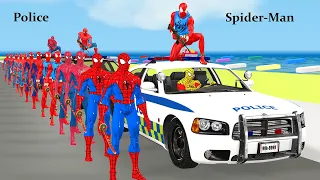 Game Playing Spider Man attacks the robber Venom vs Joker rescues Spider woman Dramatic danger