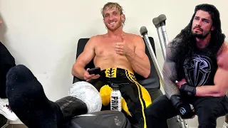 Roman Reings Cry😢 for Logan Paul in city Hospital | Crown jewel Match Highlights