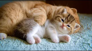 [AI Healing] Mom Cat Comforting a Sleepy Kitten 🐱❤️💤