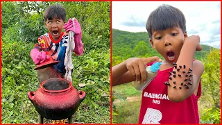 Survival Skills: SMART idea and USEFUL with single mom in forest #bushcraft #camping #outdoors #idea