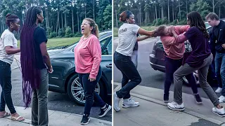 Karen THROWS First Punch Then Gets Her A$$ WHUPPED!
