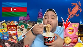 AZERBAYCAN ABUR CUBURLARINI YEDİM! YENGEÇLİ VE ISTAKOZLU CİPSLER, ACI ŞEKER, GAZLI SU?
