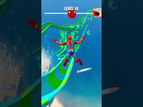 Spiderman & Tracey Water Slide VS Scary Shark #1 #shorts