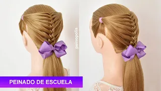 Peinados para la escuela - Trenzas fáciles para Niñas con Cabello Largo
