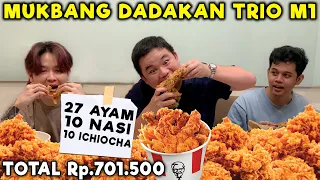 MUKBANG DADAKAN TRIO M1 27 AYAM + 10 NASI KFC!! REKT DONKEY OURA