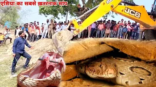 अजगर जैसा दिखने वाला जहरीला सांप बलिया मे निकला तो बुलाना पड़ा JCB फिर जो हुआ 😱