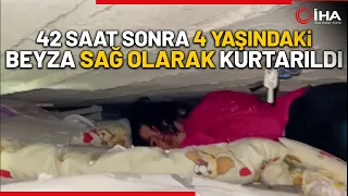 Enkazdan Kurtarılan 4 Yaşındaki Beyza'nın İlk Görüntüleri