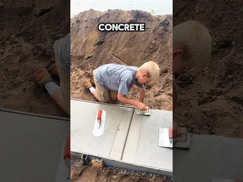 This boy shows everyone how to finish concrete