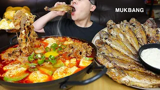 원래 머리까지 다 먹는거맞죠🤔? 굴비🐟와 고기듬뿍순두부찌개🍲 요리 먹방 Sundubu Jjigae (Tofu Soup) MUKBANG