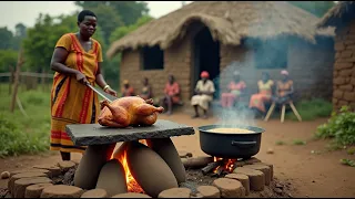 👩🏾‍🍳 Beautiful African Mom Teaches Daughter to Cook Village Chicken & Ugali 🍗🔥🌽 #villagecooking