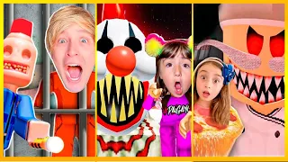 FUJA do PAPAI MALVADO, do POLICIAL MALUCO e do PALHAÇO do MAL! OS MELHORES ESCAPES do ROBLOX!