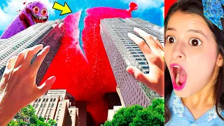 BALÃO GIGANTE DO GRIMACE (DESTRUIU A CIDADE 😨)
